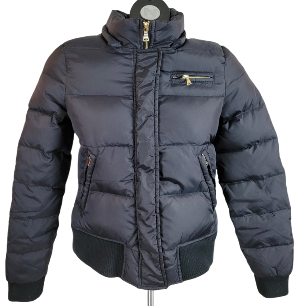 EXPRESS Puff Jacket Black Zip Up Size XS